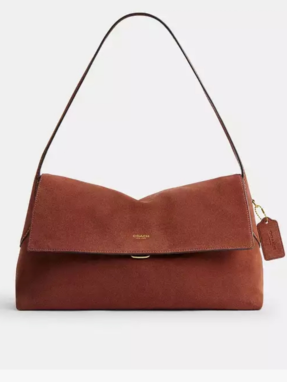 Coach Brown Suede Shoulder Bag - Picture 1 of 12
